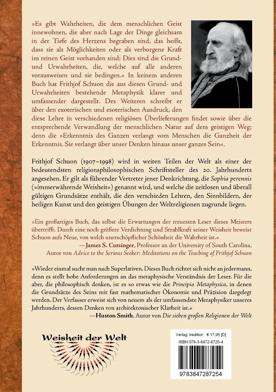 Rückseite: 9783847287254 | Metaphysik und Esoterik im Überblick | Frithjof Schuon | Taschenbuch