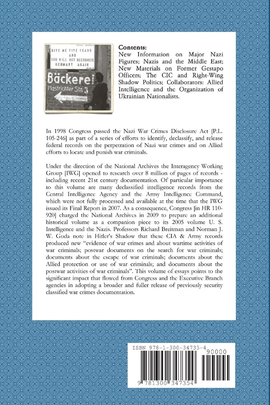 Rückseite: 9781300347354 | Hitler's Shadow | Richard Breitman (u. a.) | Taschenbuch | Paperback