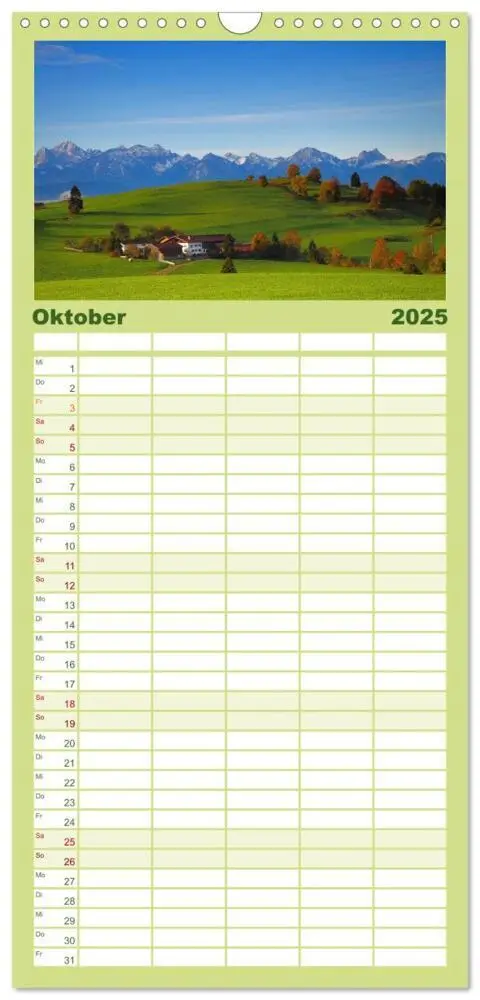 Bild: 9783457117354 | Familienplaner 2025 - Wo das Allgäu am schönsten ist mit 5 Spalten...