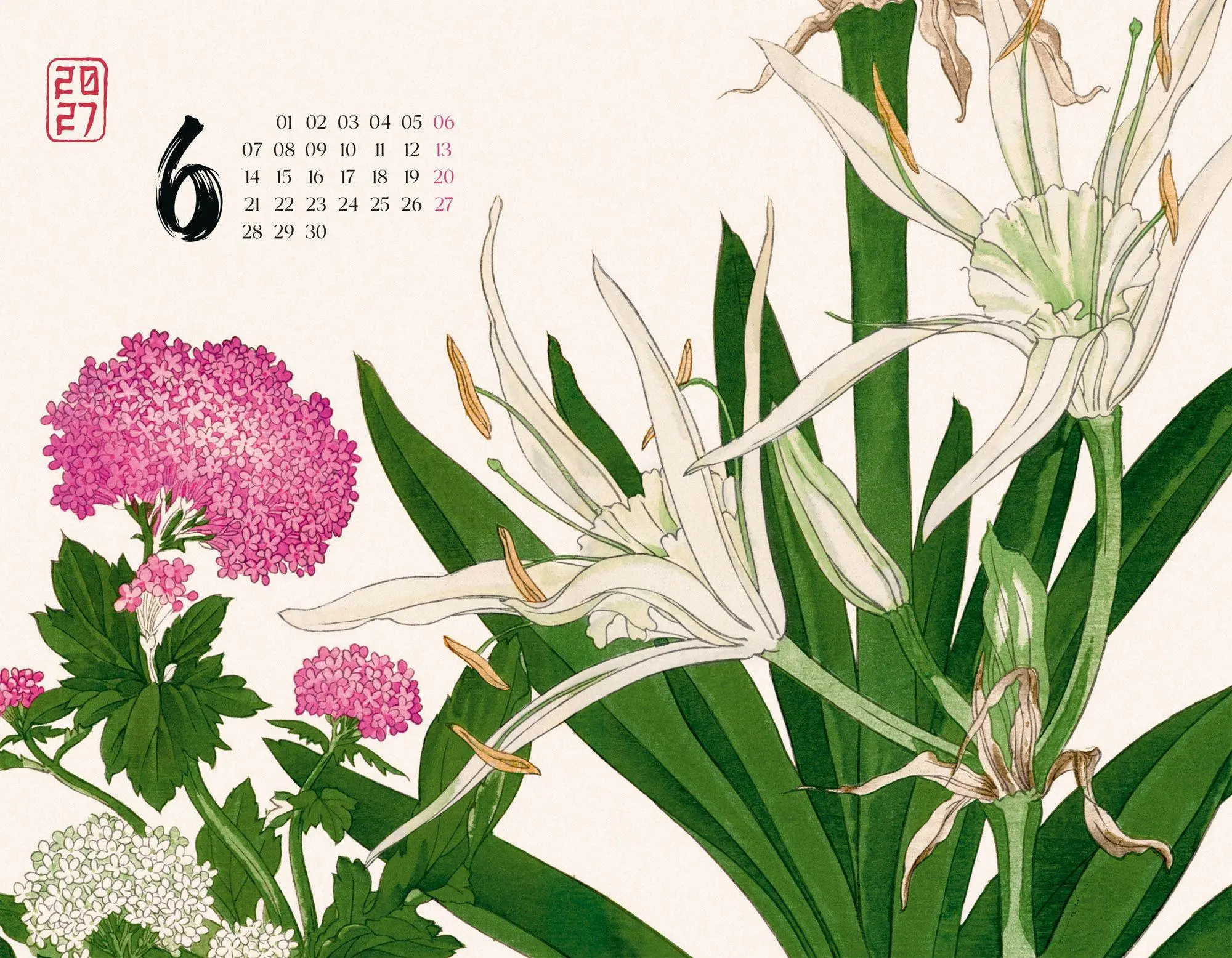 Bild: 9783838437354 | Flowers Kalender 2027 Japanische Holzschnitte von Tanigami Konan