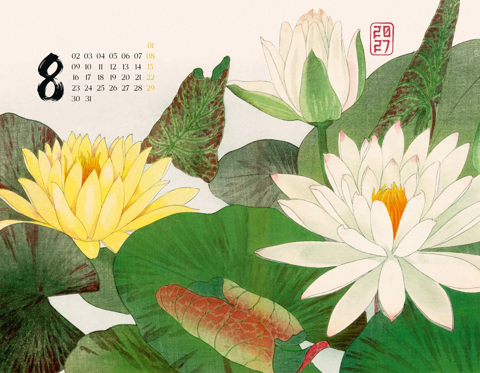Bild: 9783838437354 | Flowers Kalender 2027 Japanische Holzschnitte von Tanigami Konan