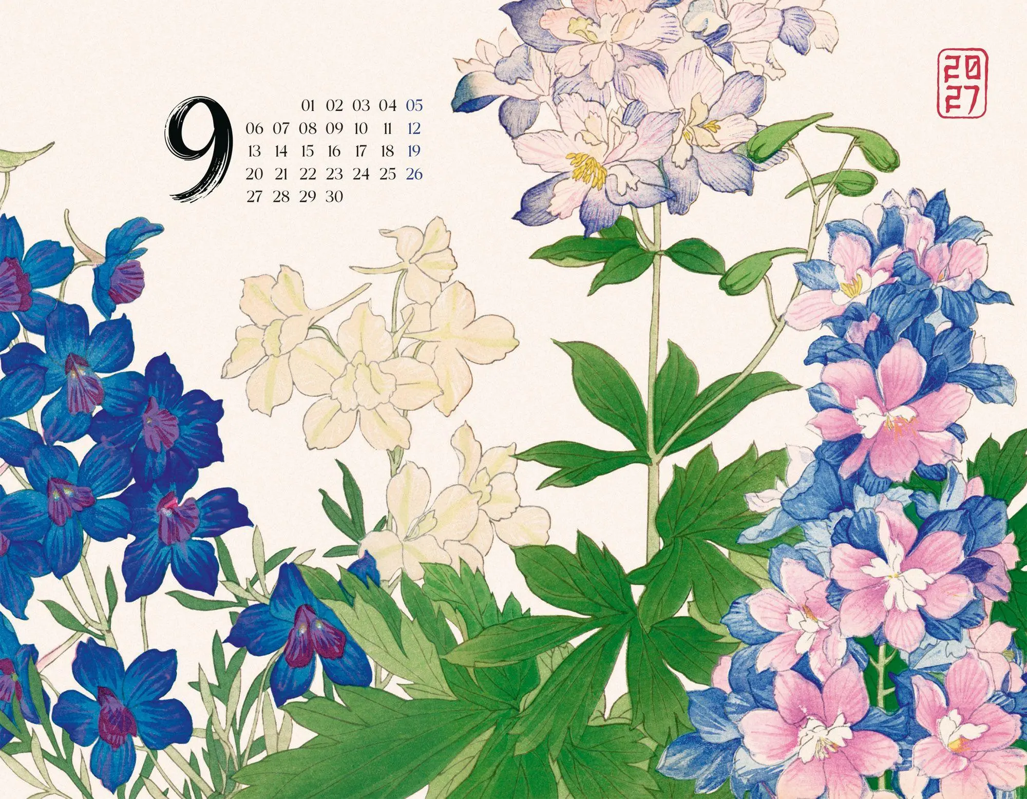 Bild: 9783838437354 | Flowers Kalender 2027 Japanische Holzschnitte von Tanigami Konan