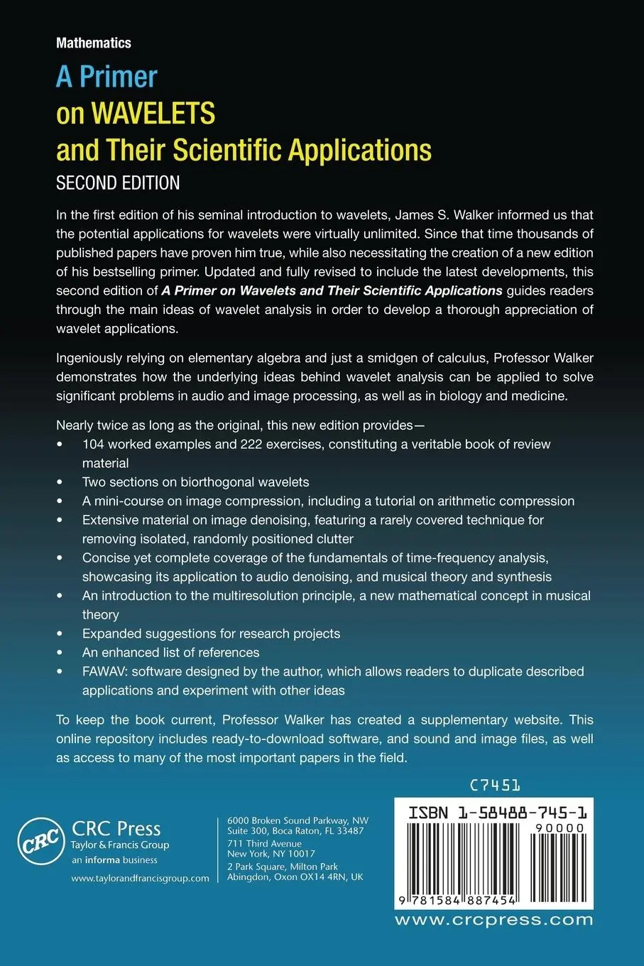 Rückseite: 9781584887454 | A Primer on Wavelets and Their Scientific Applications | Walker | Buch