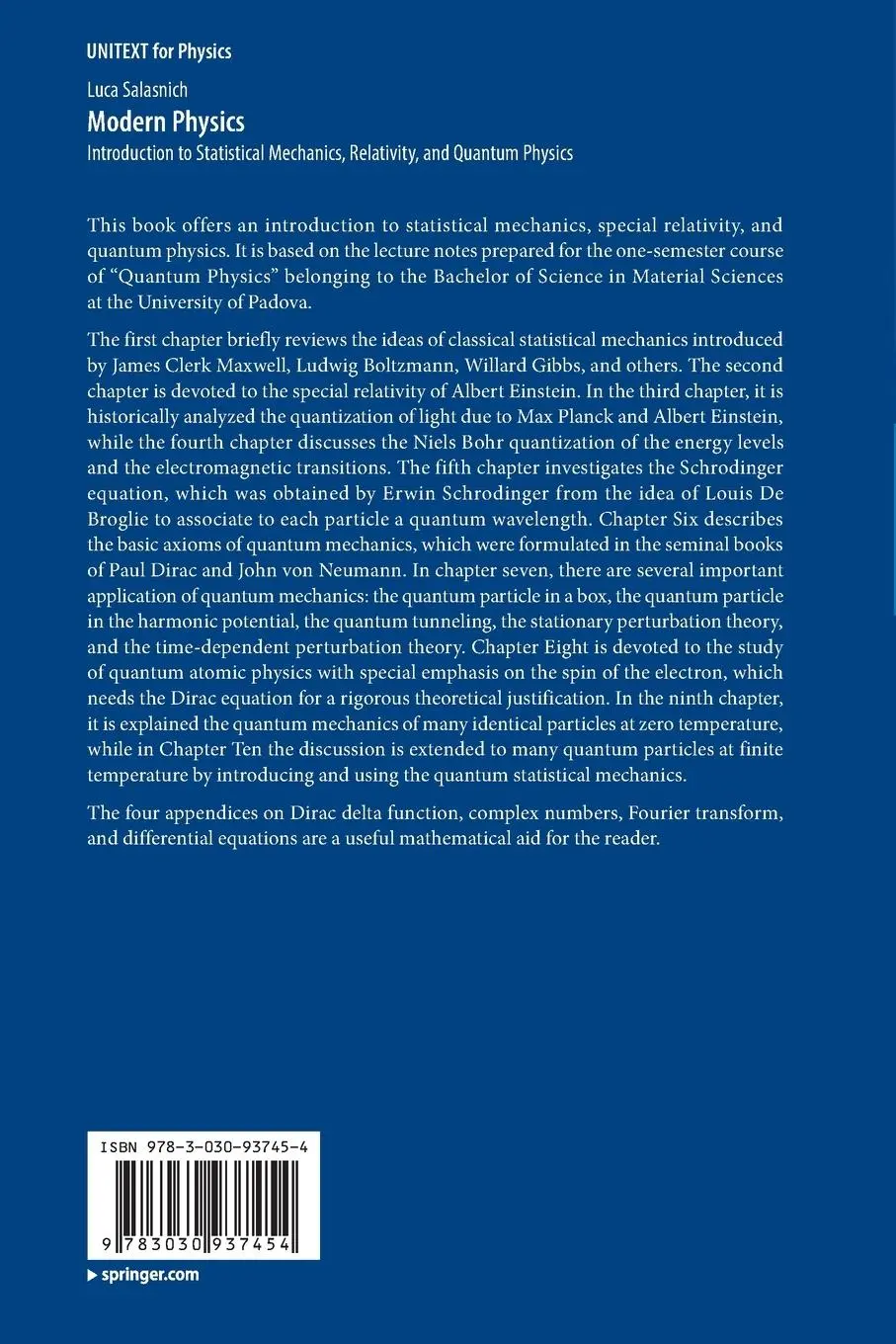 Rückseite: 9783030937454 | Modern Physics | Luca Salasnich | Taschenbuch | x | Englisch | 2023