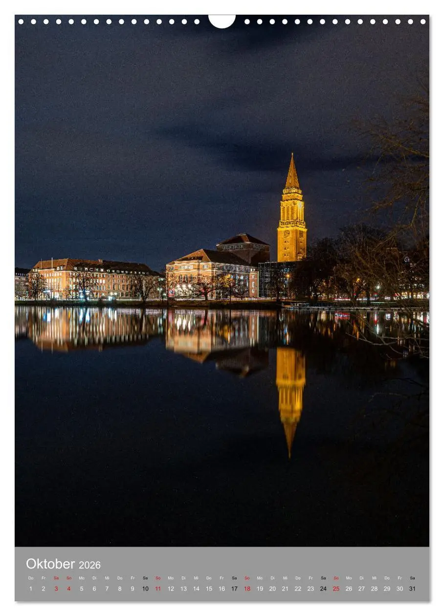 Bild: 9783516367454 | Kiel im Dunkeln. (Wandkalender 2026 DIN A3 hoch), CALVENDO...