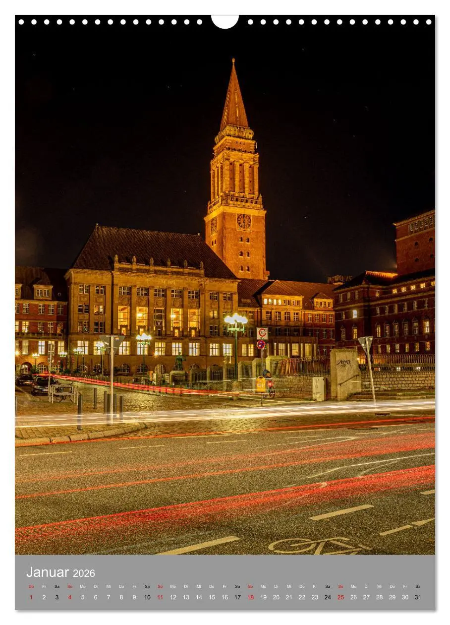 Bild: 9783516367454 | Kiel im Dunkeln. (Wandkalender 2026 DIN A3 hoch), CALVENDO...
