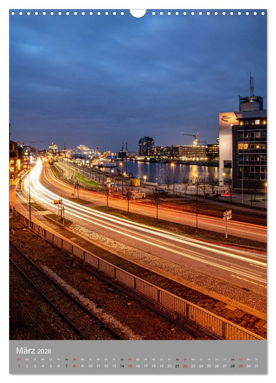 Bild: 9783516367454 | Kiel im Dunkeln. (Wandkalender 2026 DIN A3 hoch), CALVENDO...