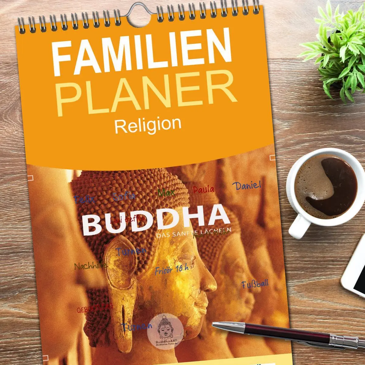 Bild: 9783516507454 | Familienplaner 2026 - BUDDHA - Ein sanftes Lächeln mit 5 Spalten...