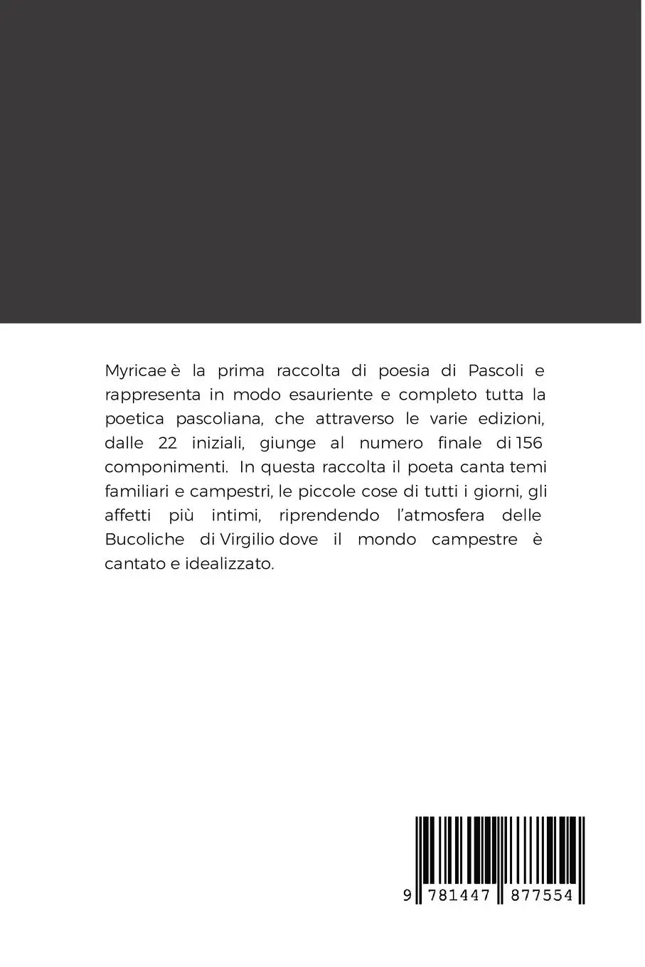 Rückseite: 9781447877554 | Myricae | Giovanni Pascoli | Taschenbuch | Kartoniert / Broschiert