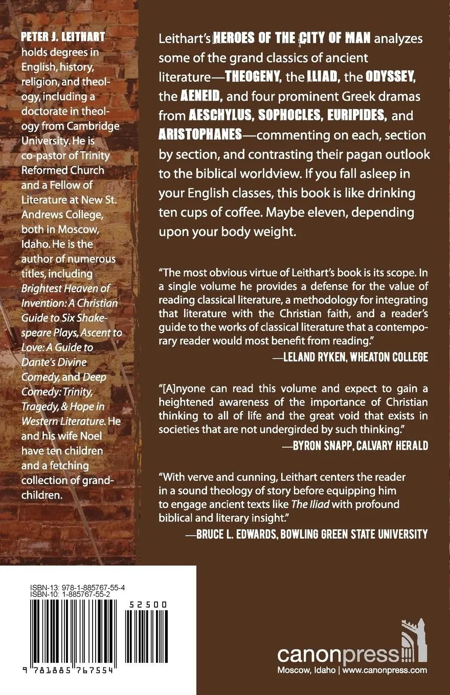 Rückseite: 9781885767554 | Heroes of the City of Man | Peter J. Leithart | Taschenbuch | Englisch