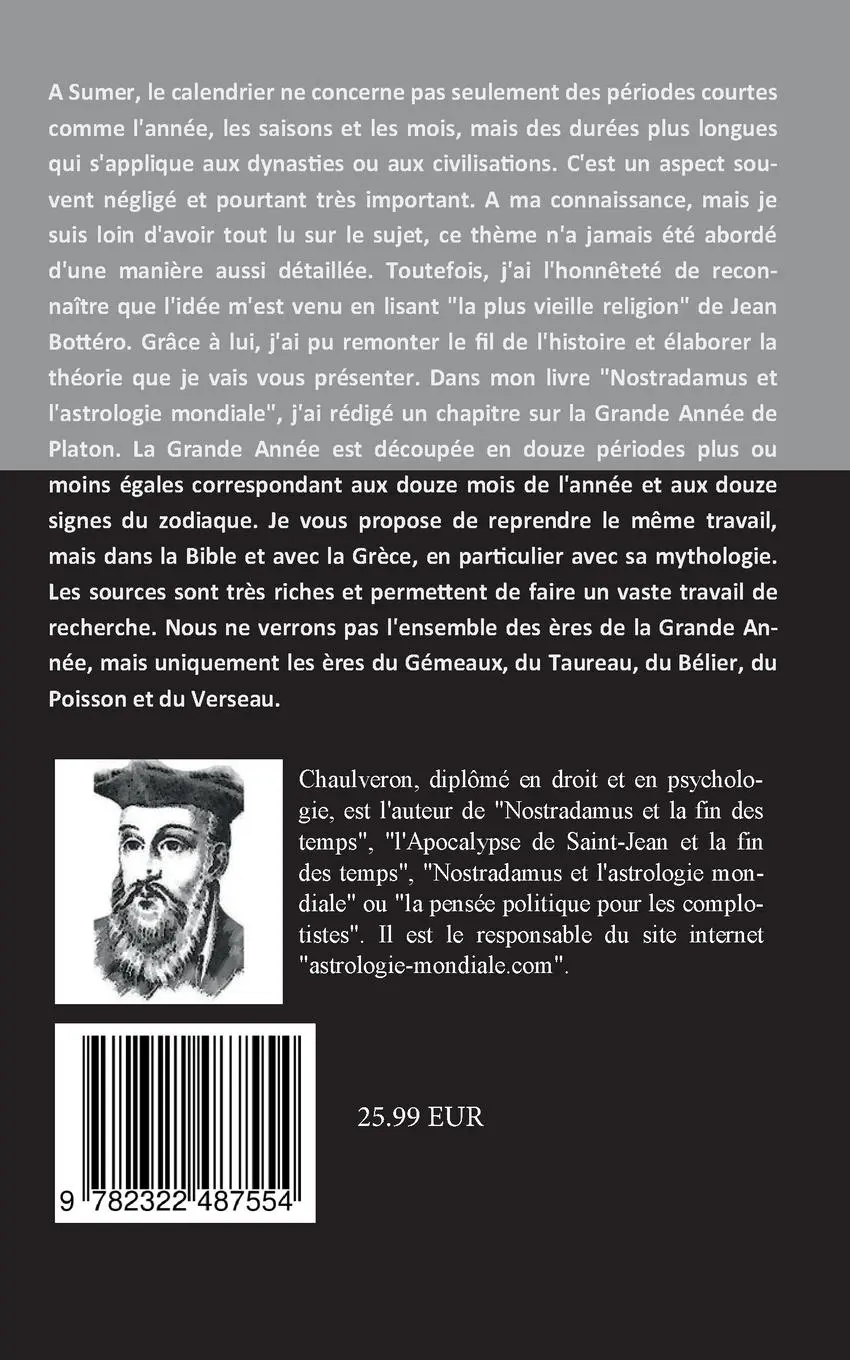 Rückseite: 9782322487554 | Les ères astrologiques. | Laurent Chaulveron | Taschenbuch | 2023
