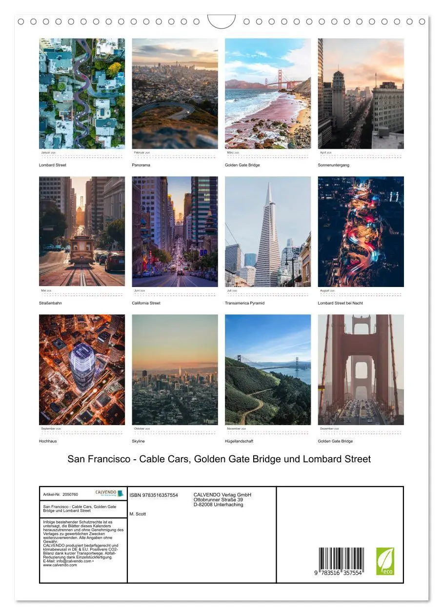 Bild: 9783516357554 | San Francisco - Cable Cars, Golden Gate Bridge und Lombard Street...