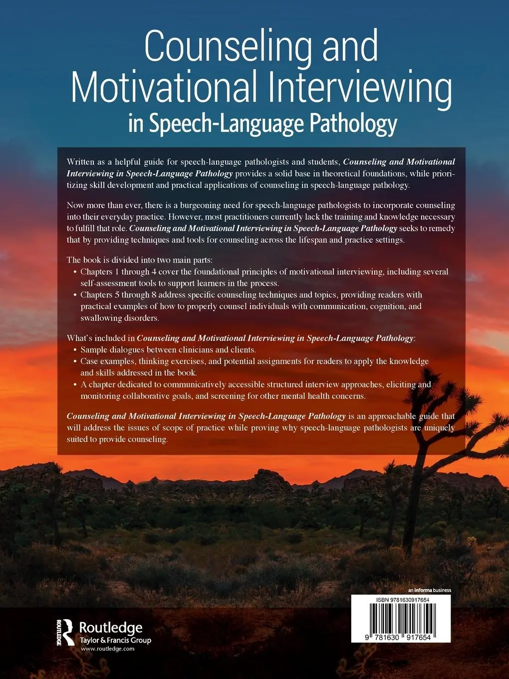 Rückseite: 9781630917654 | Counseling and Motivational Interviewing in Speech-Language Pathology