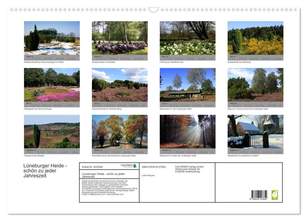Bild: 9783516107654 | Lüneburger Heide - schön zu jeder Jahreszeit (Wandkalender 2026 DIN...