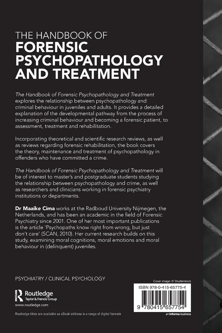 Rückseite: 9780415657754 | The Handbook of Forensic Psychopathology and Treatment | Maaike Cima