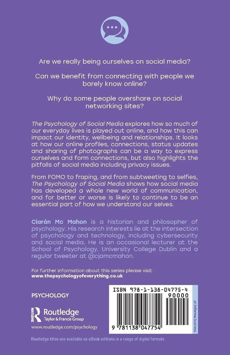 Rückseite: 9781138047754 | The Psychology of Social Media | Ciarán Mc Mahon | Taschenbuch | 2019