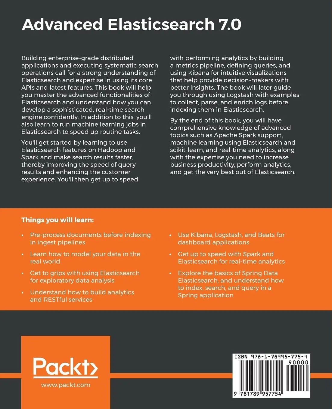 Rückseite: 9781789957754 | Advanced Elasticsearch 7.0 | Wai Tak Wong | Taschenbuch | Englisch