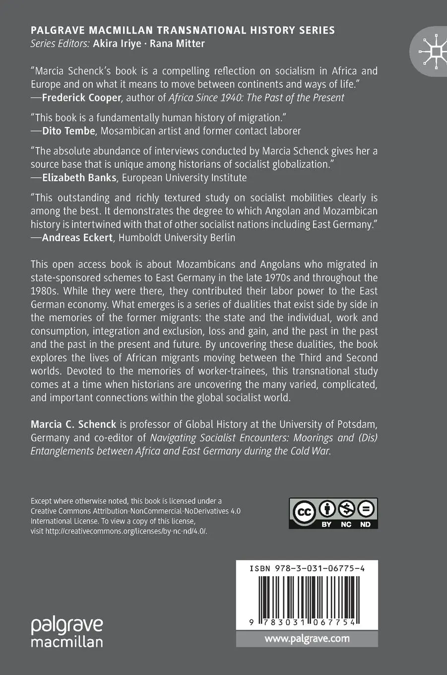 Rückseite: 9783031067754 | Remembering African Labor Migration to the Second World | Schenck