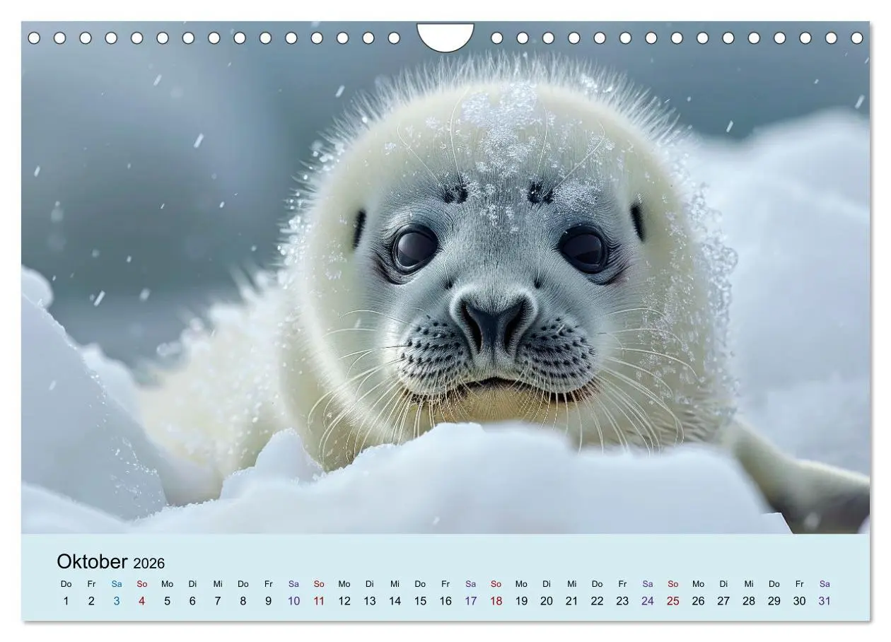 Bild: 9783457247754 | Tierkinder in Eis und Schnee (Wandkalender 2026 DIN A4 quer),...