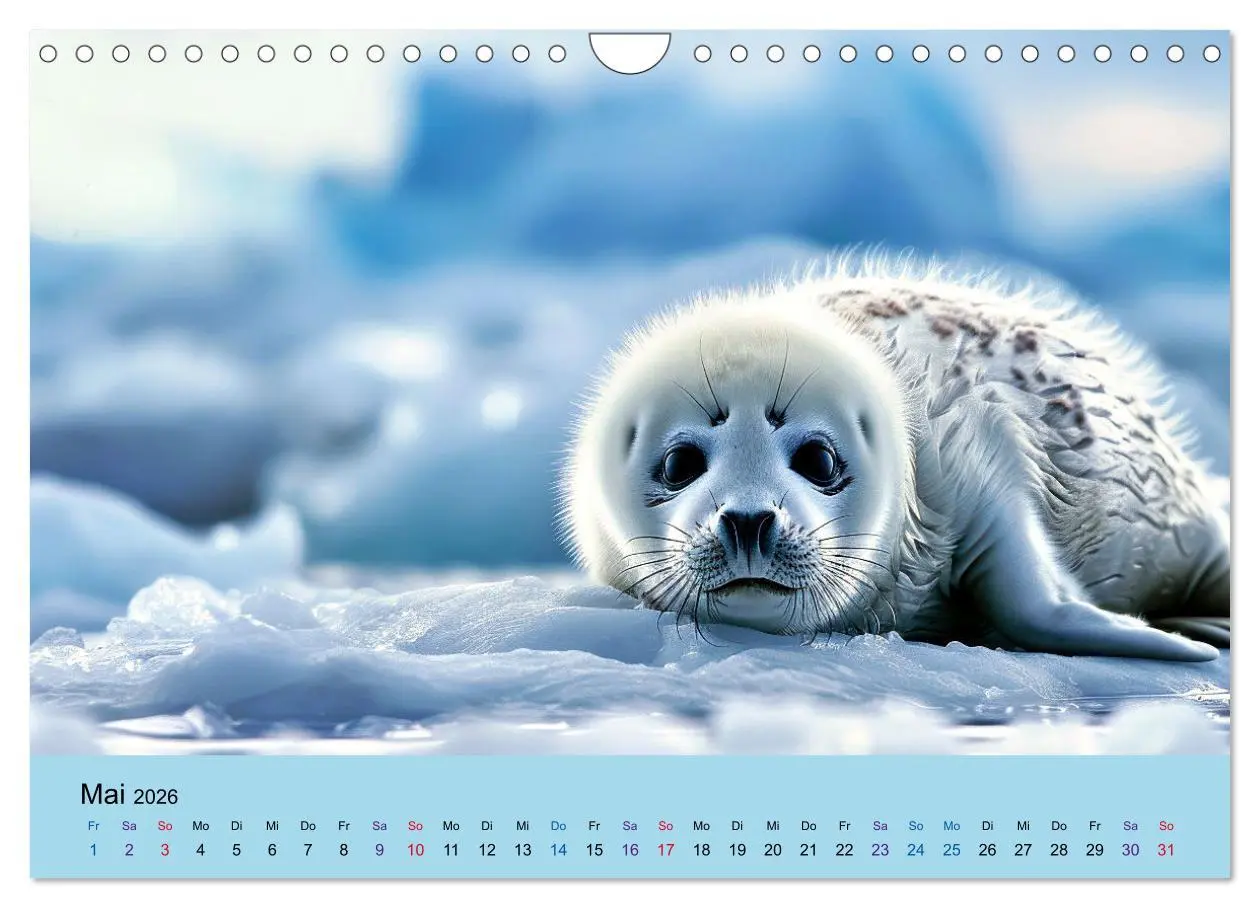 Bild: 9783457247754 | Tierkinder in Eis und Schnee (Wandkalender 2026 DIN A4 quer),...