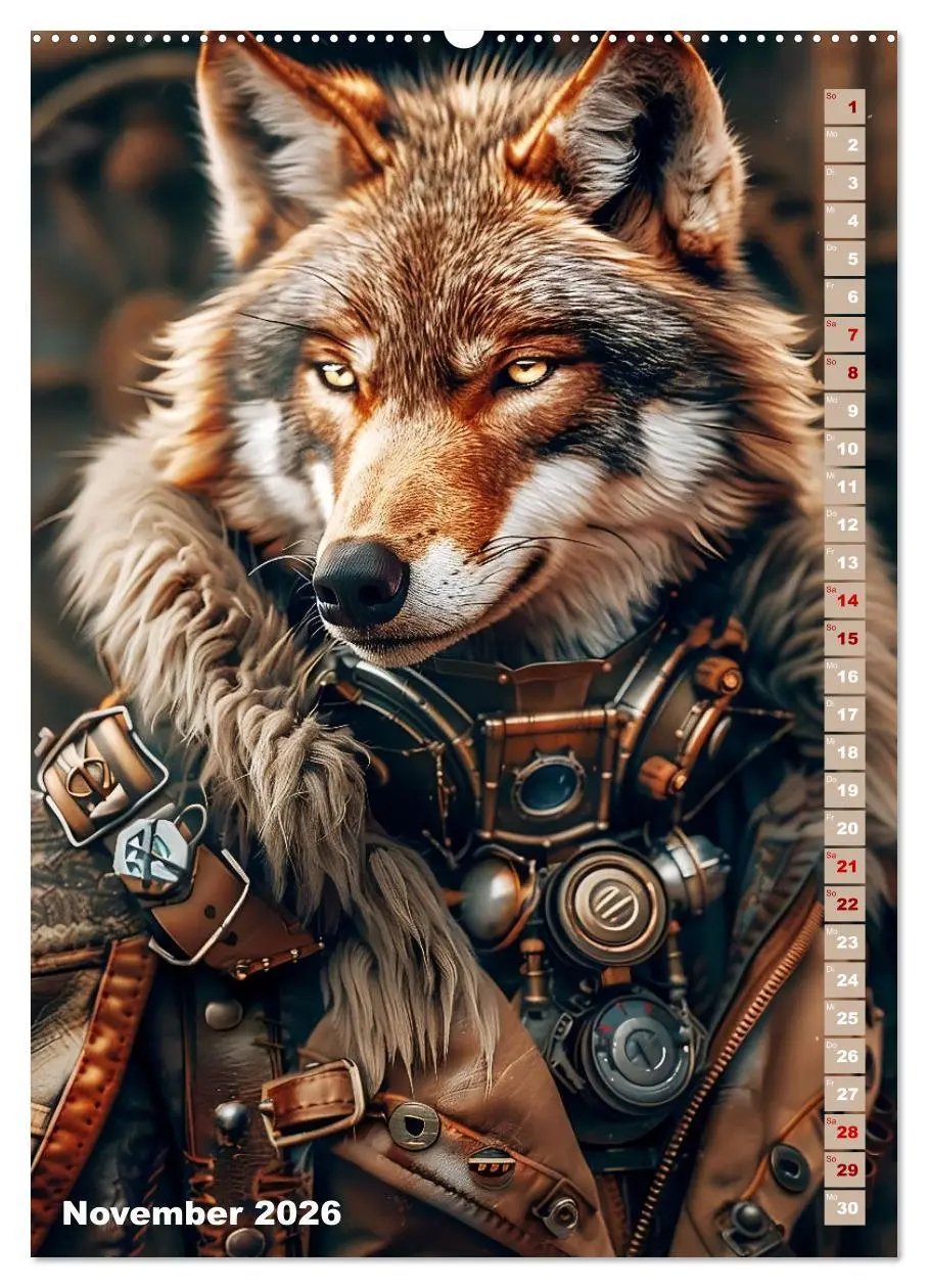 Bild: 9783516267754 | Steampunk Fauna (Wandkalender 2026 DIN A2 hoch), CALVENDO...