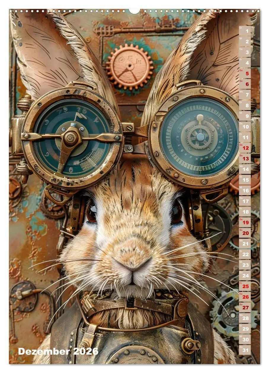 Bild: 9783516267754 | Steampunk Fauna (Wandkalender 2026 DIN A2 hoch), CALVENDO...