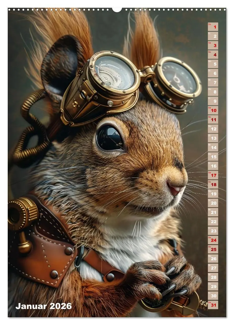 Bild: 9783516267754 | Steampunk Fauna (Wandkalender 2026 DIN A2 hoch), CALVENDO...