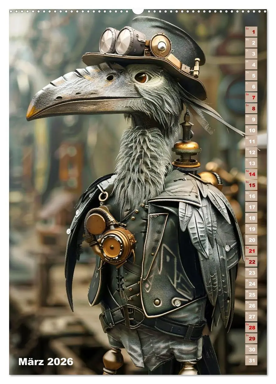 Bild: 9783516267754 | Steampunk Fauna (Wandkalender 2026 DIN A2 hoch), CALVENDO...