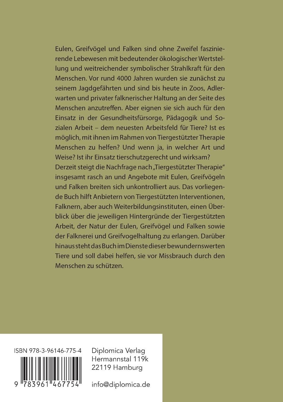 Rückseite: 9783961467754 | Tiergestützte Interventionen mit Eulen, Greifvögeln und Falken:...