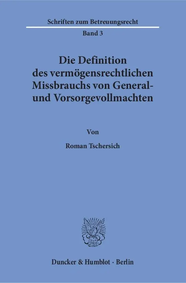 Cover: 9783428147854 | Die Definition des vermögensrechtlichen Missbrauchs von General-...
