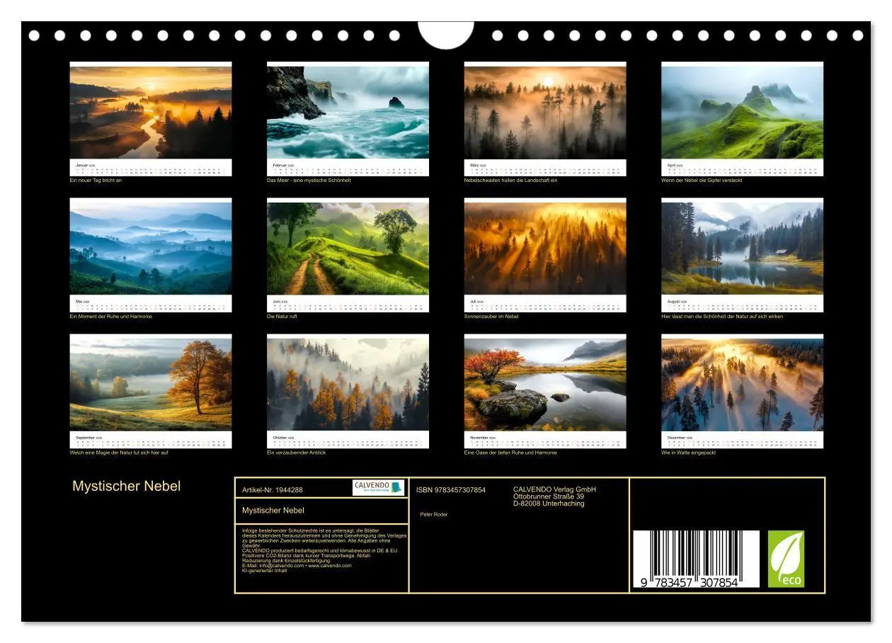 Bild: 9783457307854 | Mystischer Nebel (Wandkalender 2026 DIN A4 quer), CALVENDO...