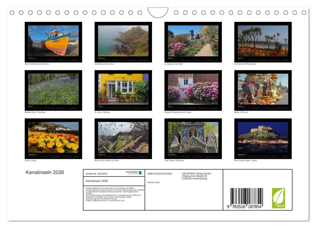 Bild: 9783516187854 | Kanalinseln 2026 (Wandkalender 2026 DIN A4 quer), CALVENDO...