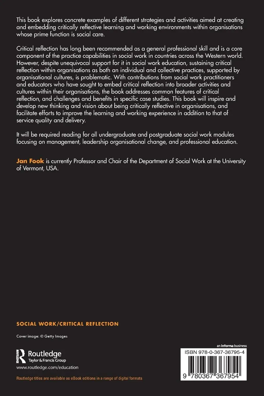 Rückseite: 9780367367954 | Practicing Critical Reflection in Social Care Organisations | Jan Fook