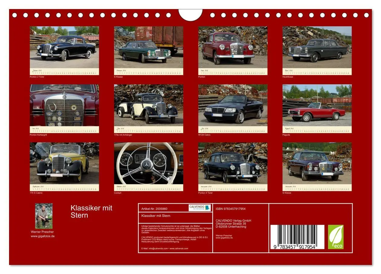 Bild: 9783457917954 | Klassiker mit Stern (Wandkalender 2026 DIN A4 quer), CALVENDO...