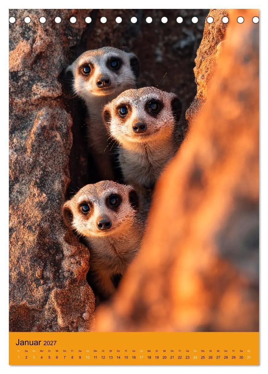 Bild: 9783516867954 | Die Erdmännchen Familie - Kalender der niedlichen Tiere...