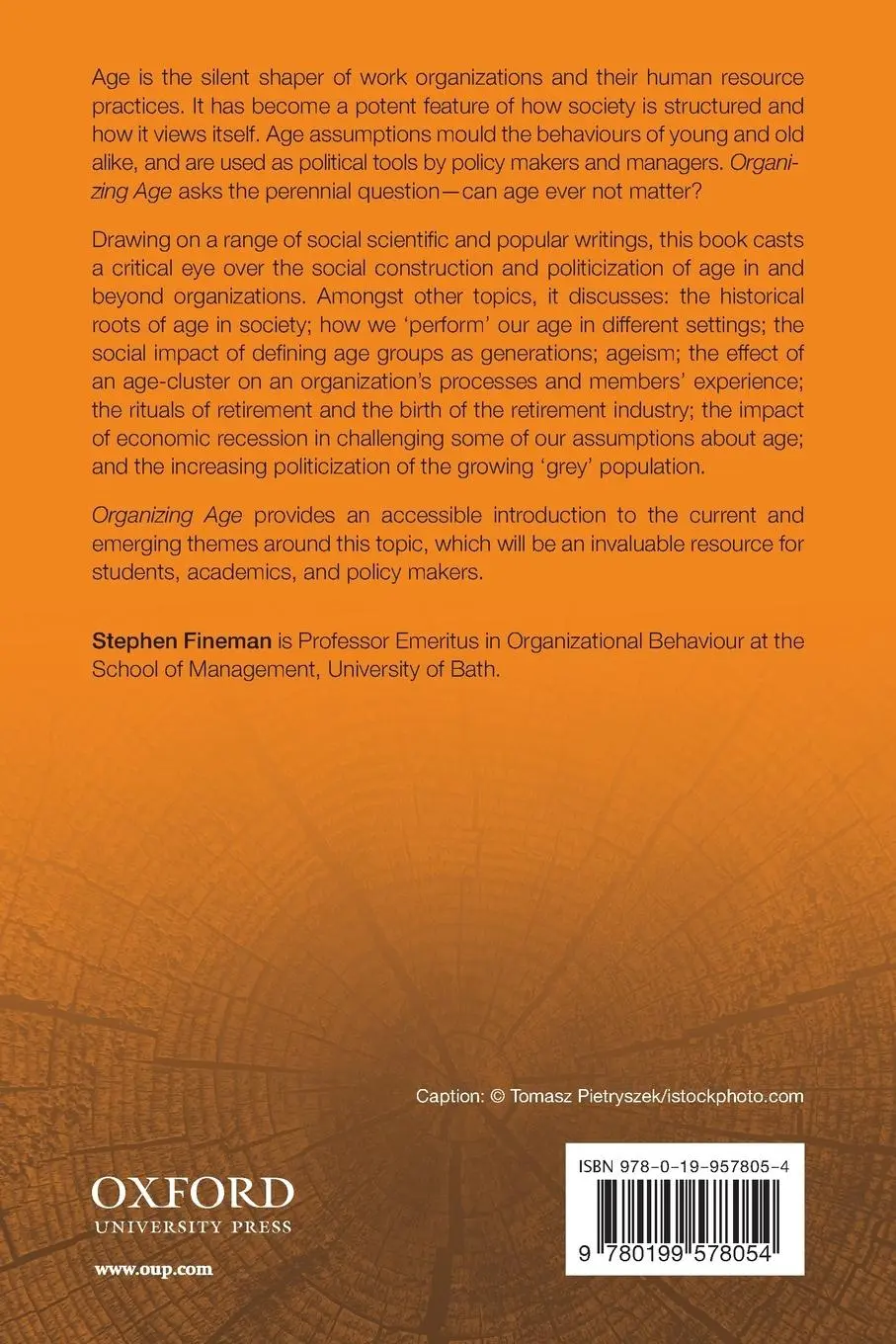 Rückseite: 9780199578054 | Organizing Age | Stephen Fineman | Taschenbuch | Englisch | 2011