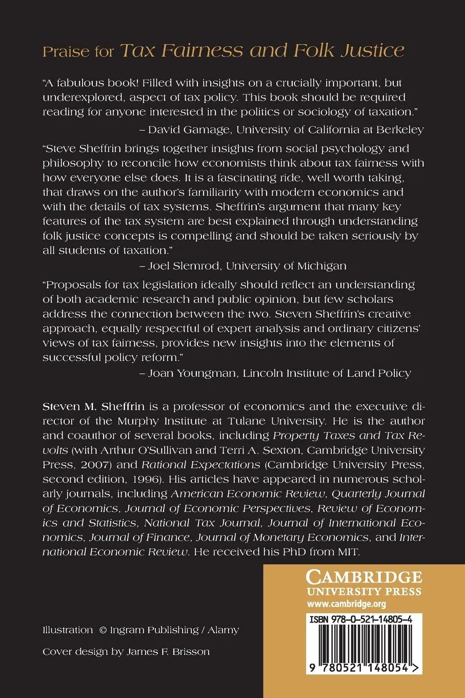 Rückseite: 9780521148054 | Tax Fairness and Folk Justice | Steven M. Sheffrin | Taschenbuch