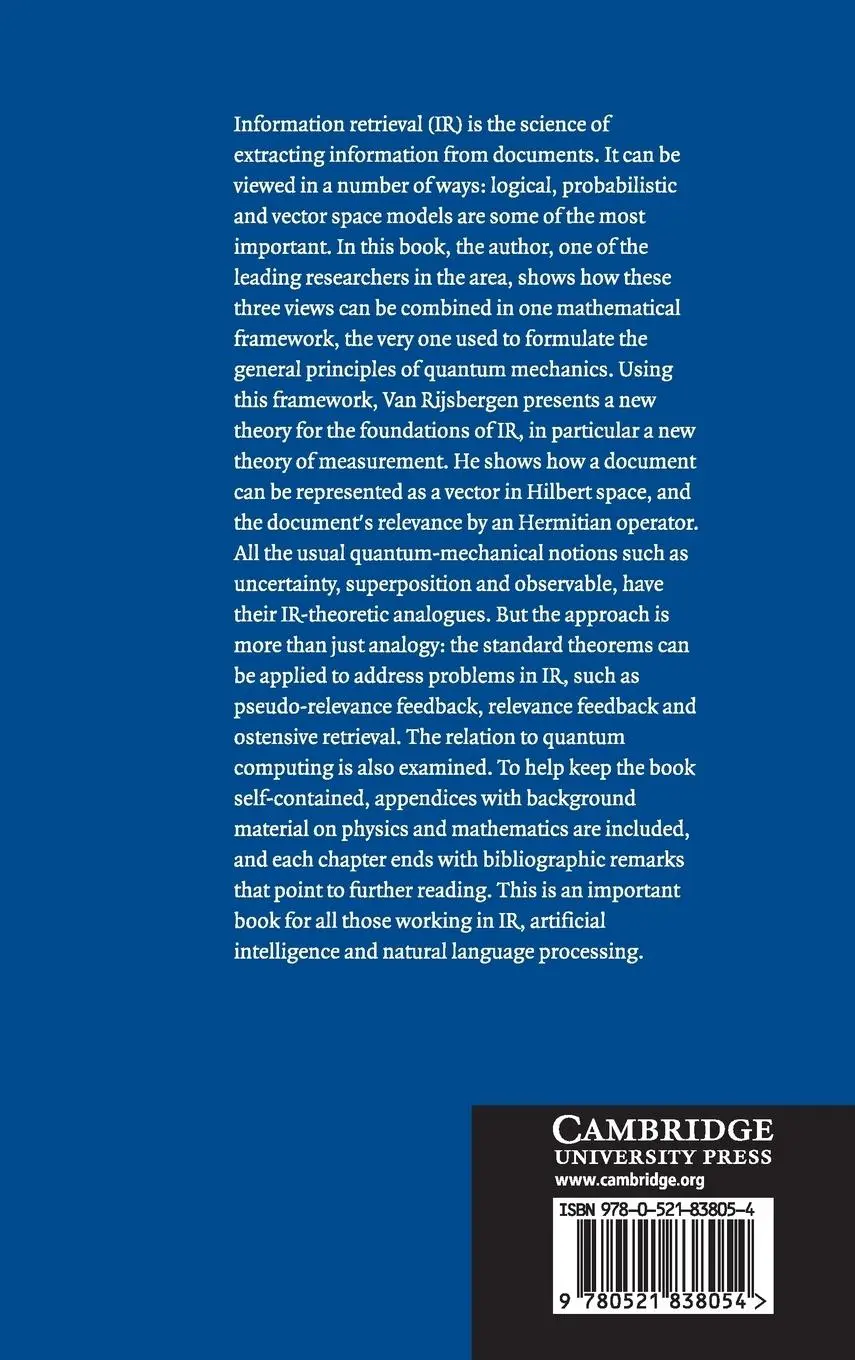 Rückseite: 9780521838054 | The Geometry of Information Retrieval | C. J. van Rijsbergen | Buch