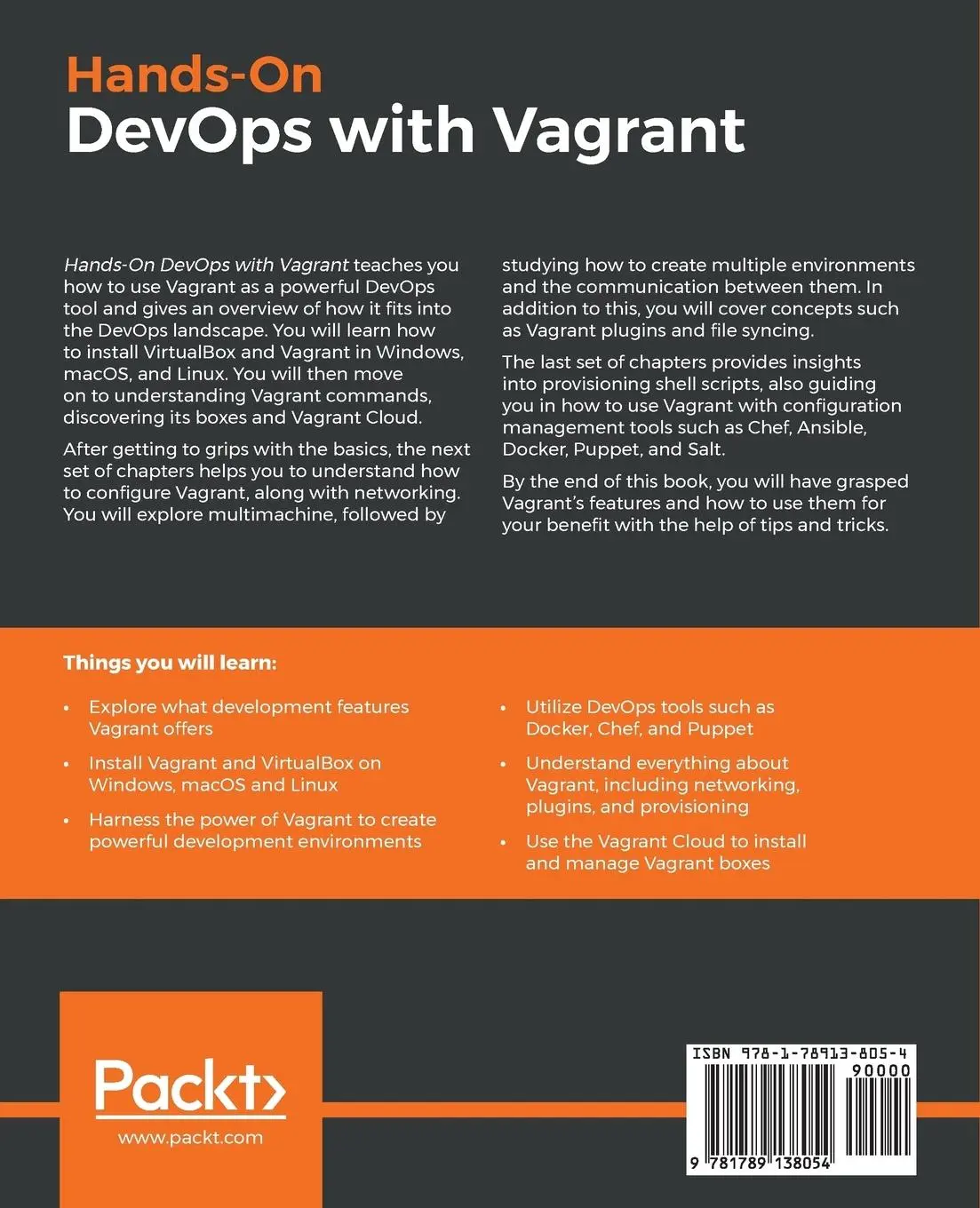 Rückseite: 9781789138054 | Hands-On DevOps with Vagrant | Alex Braunton | Taschenbuch | Englisch