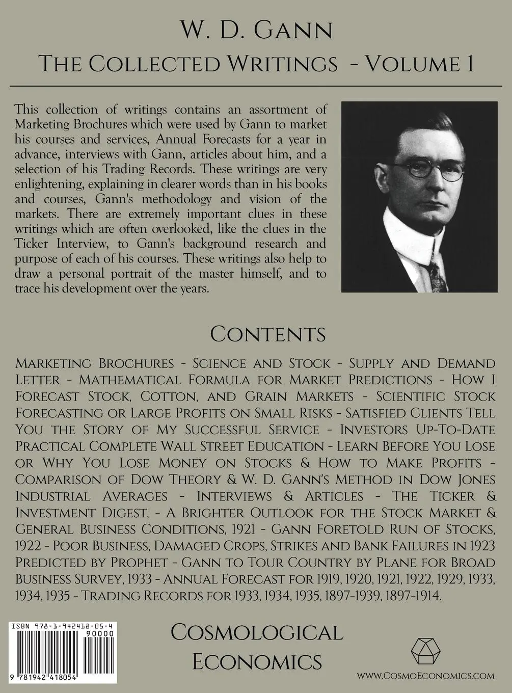 Rückseite: 9781942418054 | Collected Writings of W.D. Gann - Volume 1 | William D Gann | Buch