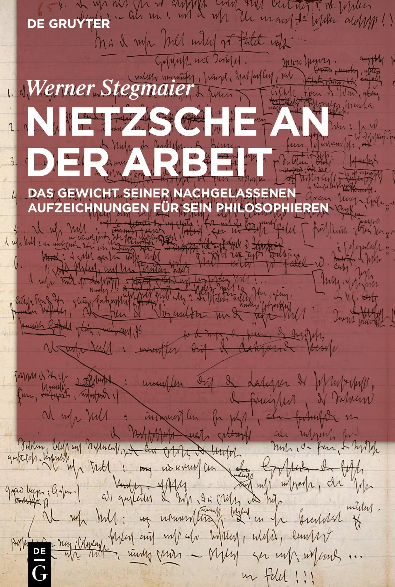 Cover: 9783110998054 | Nietzsche an der Arbeit | Werner Stegmaier | Buch | XI | Deutsch