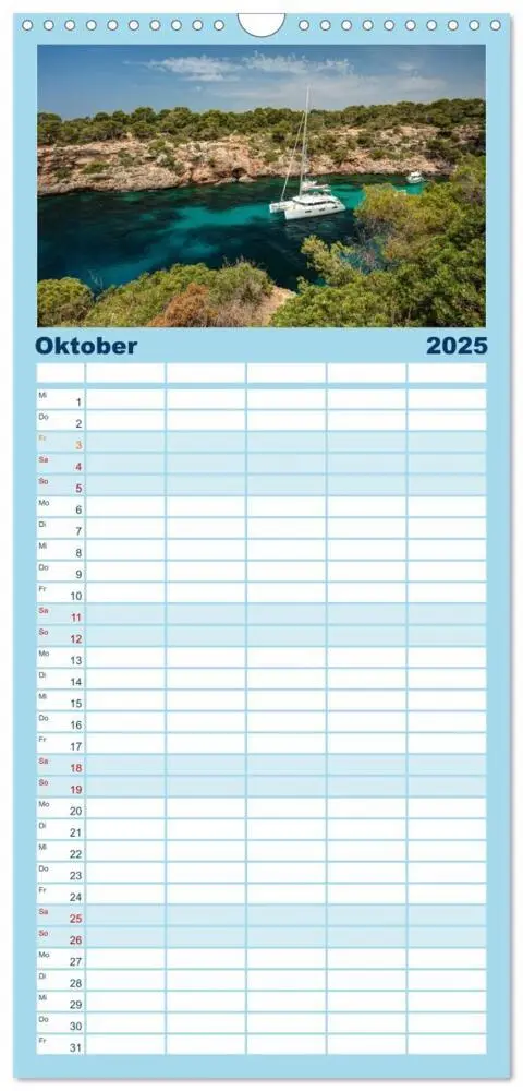 Bild: 9783457118054 | Familienplaner 2025 - Mallorca - Ahoi mit 5 Spalten (Wandkalender,...