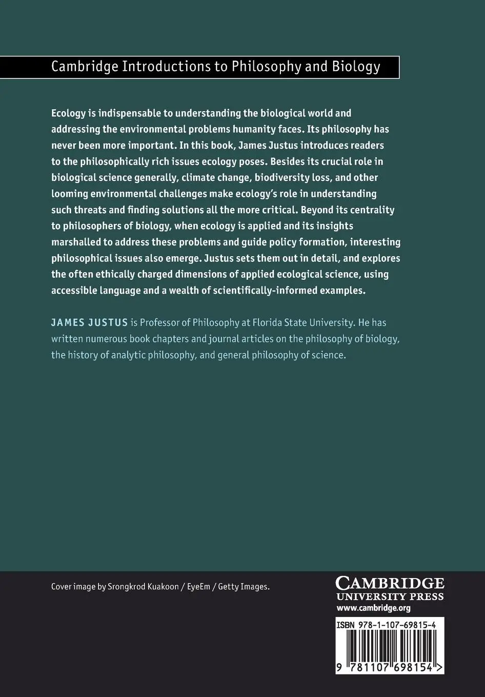 Rückseite: 9781107698154 | The Philosophy of Ecology | James Justus | Taschenbuch | Englisch