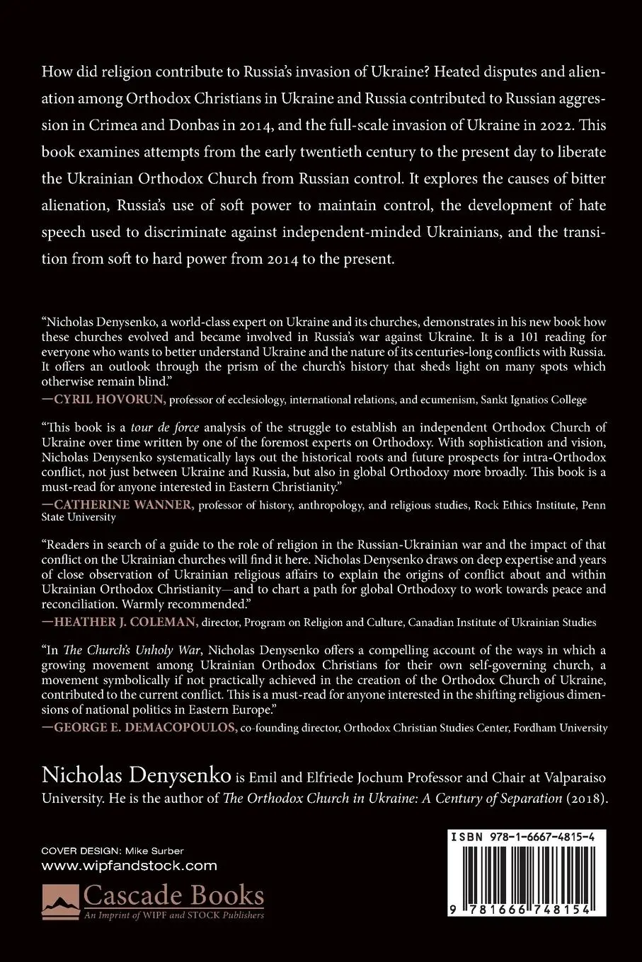 Rückseite: 9781666748154 | The Church's Unholy War | Nicholas Denysenko | Taschenbuch | Englisch