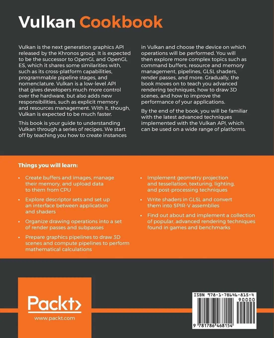 Rückseite: 9781786468154 | Vulkan Cookbook | Pawel Lapinski | Taschenbuch | Englisch | 2017