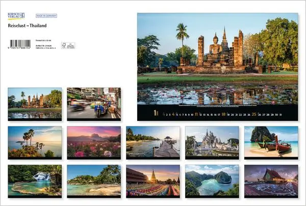 Bild: 9783731888154 | Reiselust Thailand 2026 | Verlag Korsch | Kalender | 14 S. | Deutsch