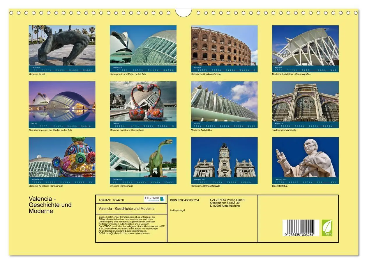 Bild: 9783435008254 | Valencia - Geschichte und Moderne (Wandkalender 2025 DIN A3 quer),...