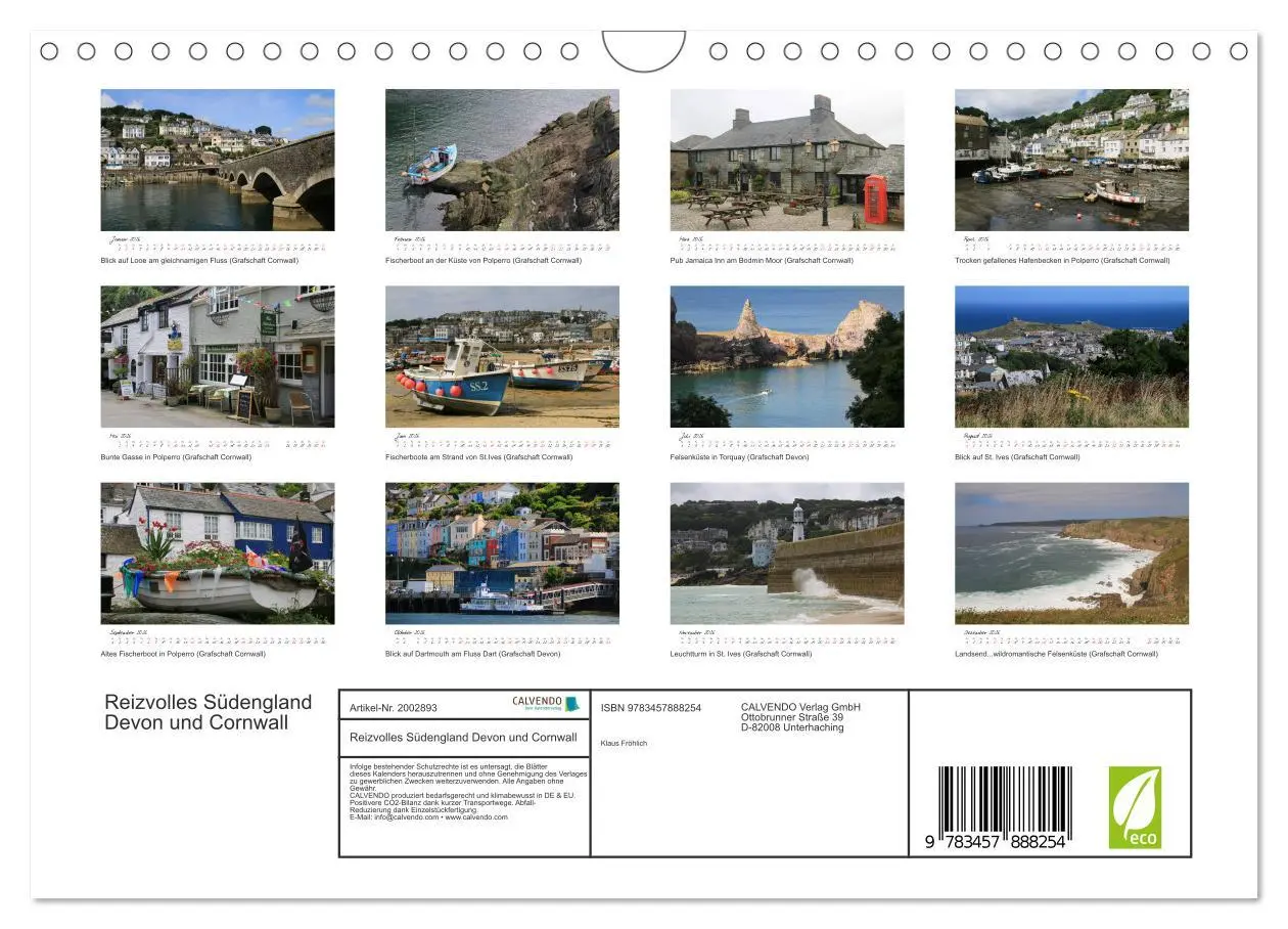 Bild: 9783457888254 | Reizvolles Südengland Devon und Cornwall (Wandkalender 2026 DIN A4...