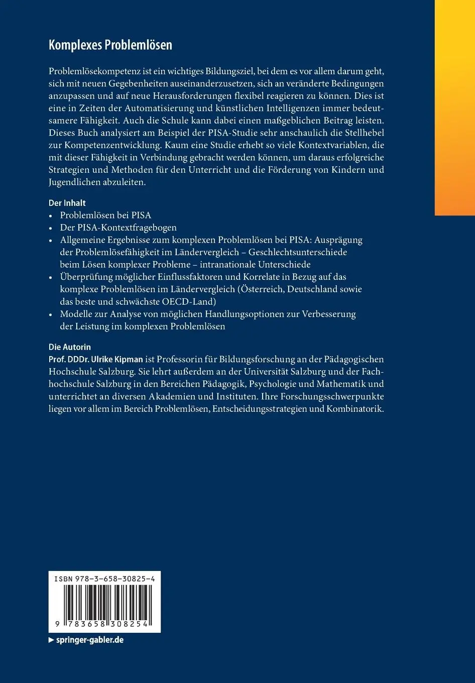 Rückseite: 9783658308254 | Komplexes Problemlösen | Ulrike Kipman | Taschenbuch | xi | Deutsch