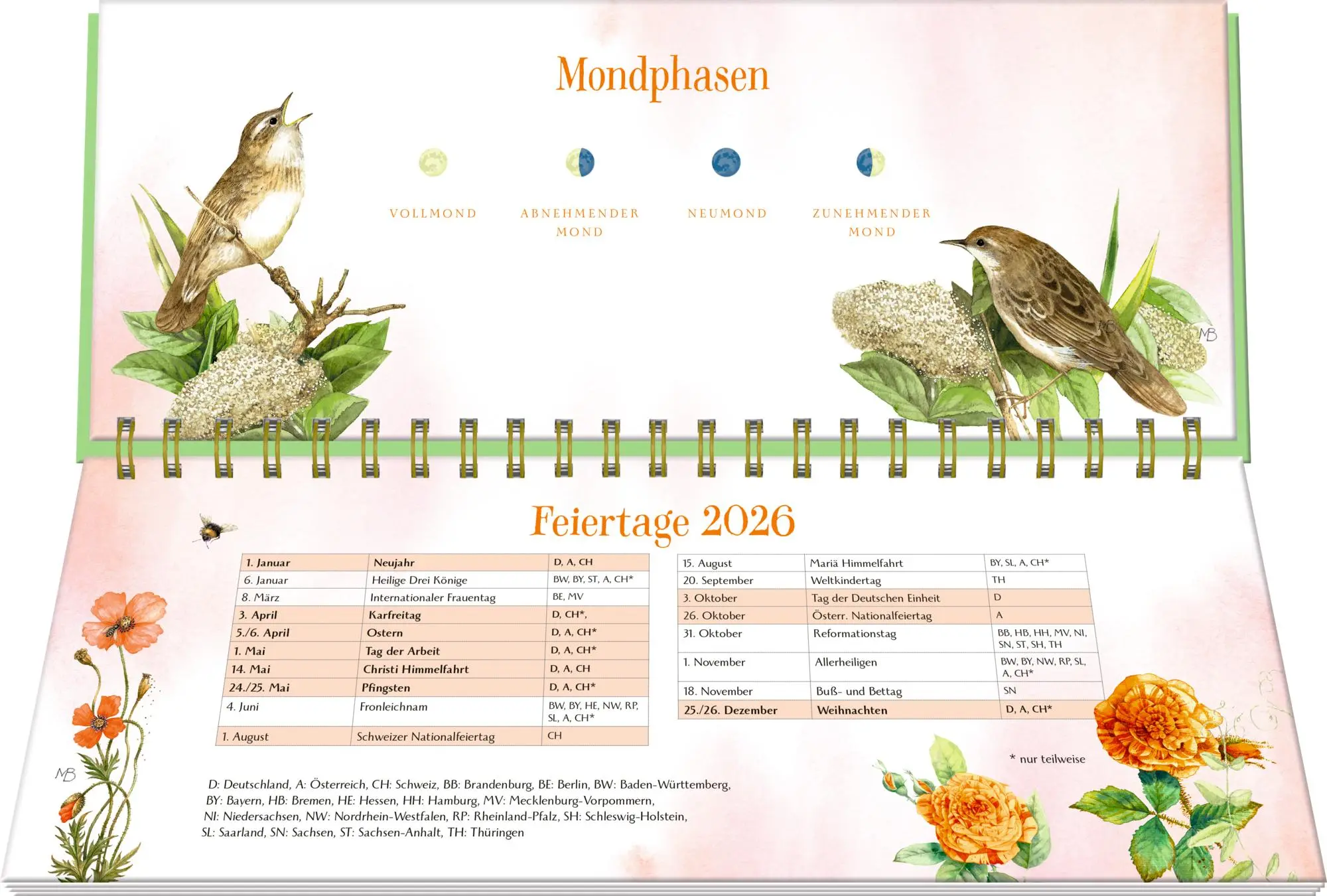 Bild: 4050003958354 | Wochenkalender 2026 - peach | Marjolein Bastin | Kalender | 120 S.